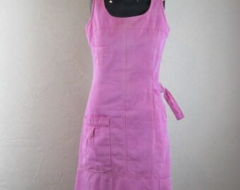 Vintage pink cotton sundress/shift dress .  vintage dress\pink dress\sun dress\summer dress\girls dress