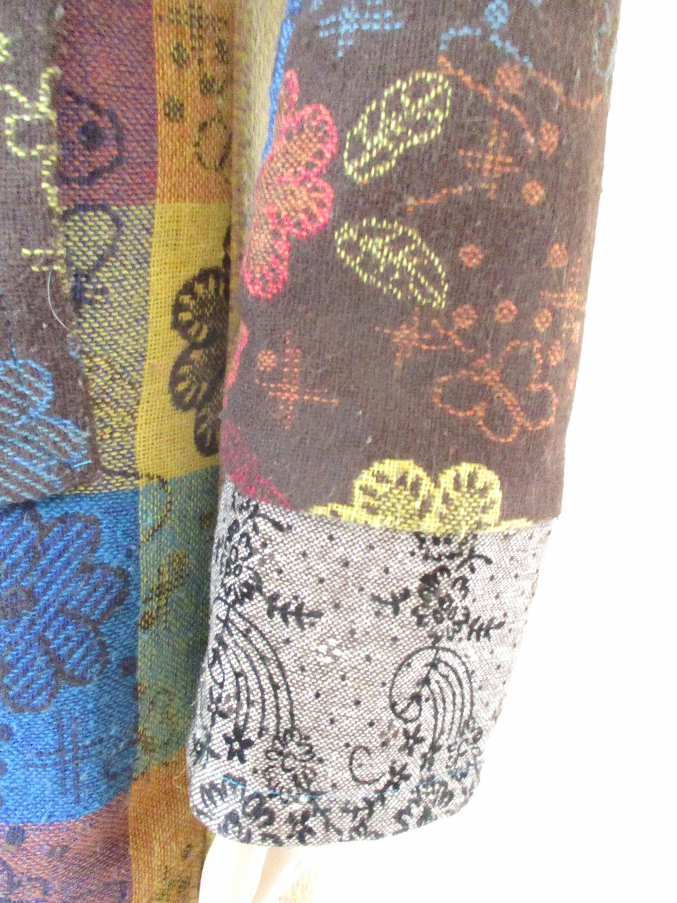 Vintage Floral Print Quilted Coat