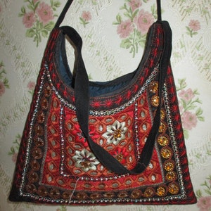 Vintage boho bag with embroidery and beading. retro\boho\vintage bag\hippy\