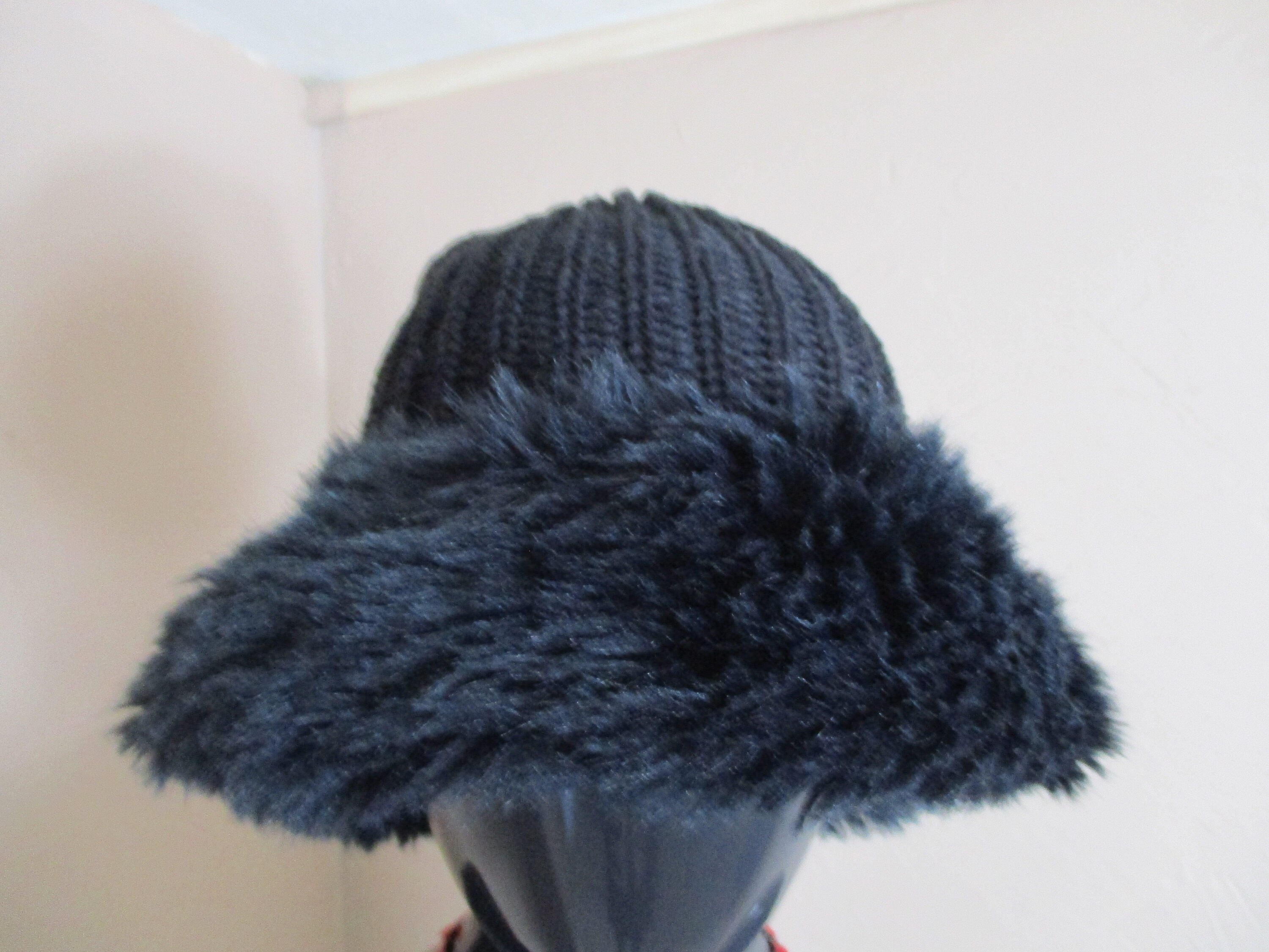 Beanie Hat With Faux Fur Trim. Acrylic 