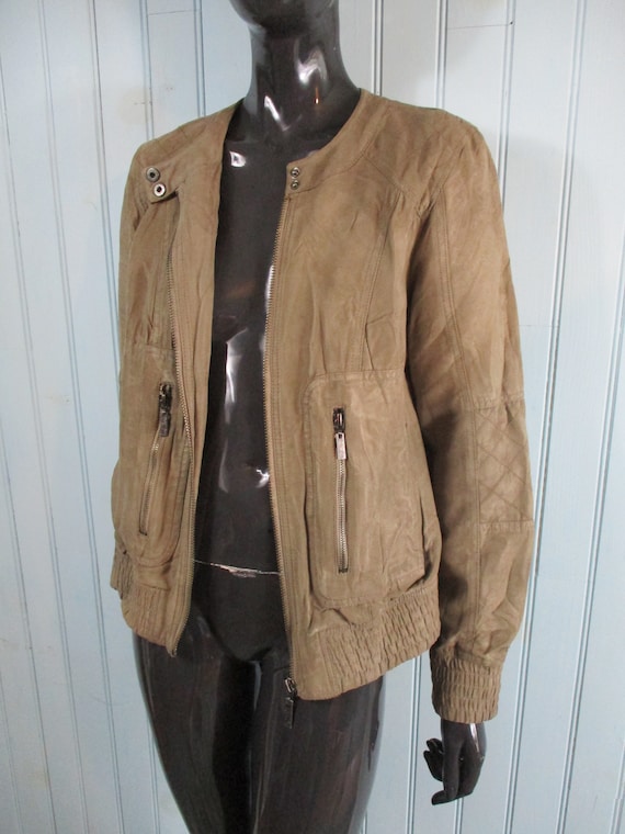 Vintage Faux Moleskin Jacket Vintage Jacketmoleskin Jacketbeige Jacketzip up Jacketvintage Coats Etsy Canada