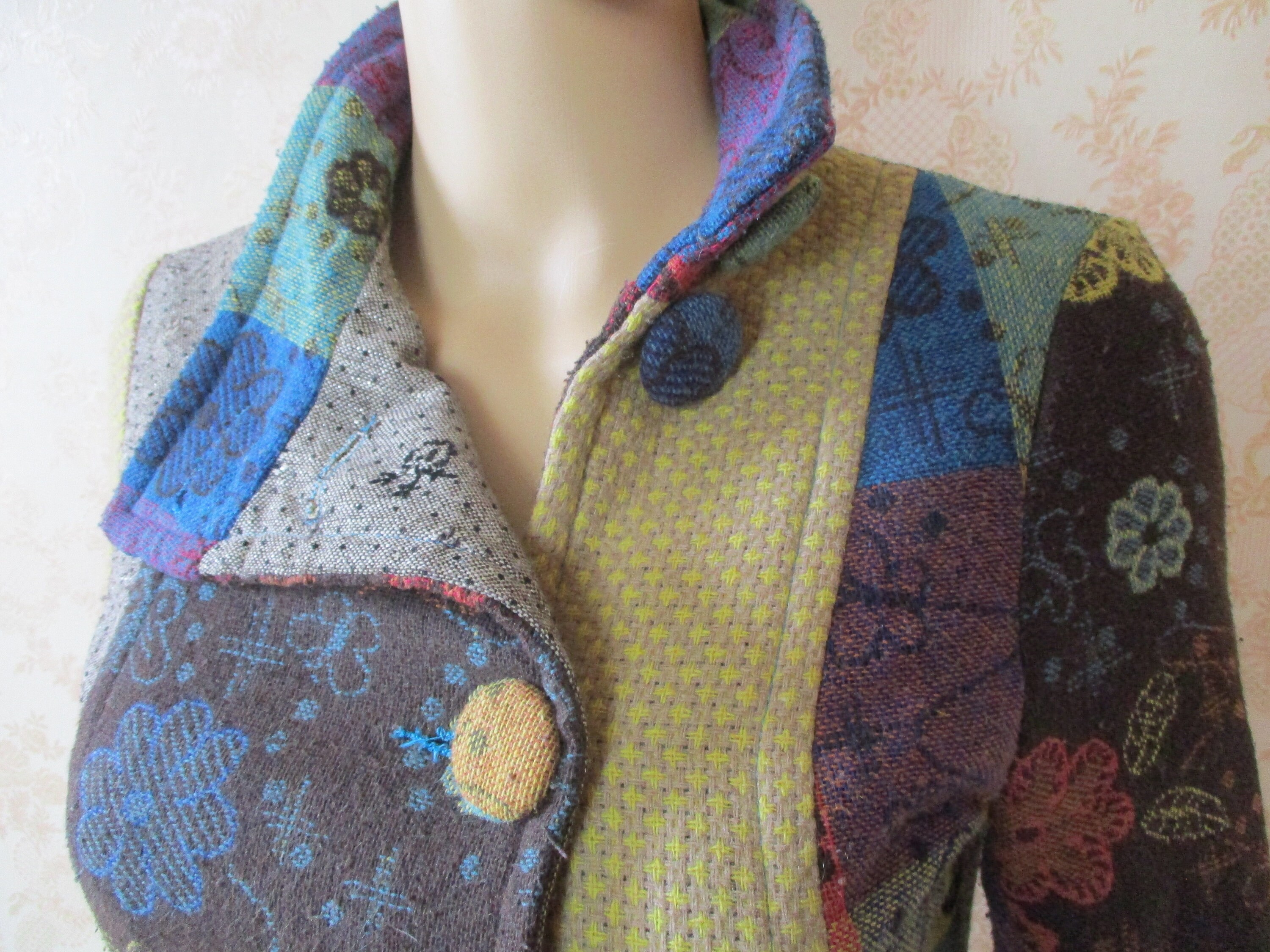 Women's Retro Floral Art Print High Quality Casual Wool Coat main image 0