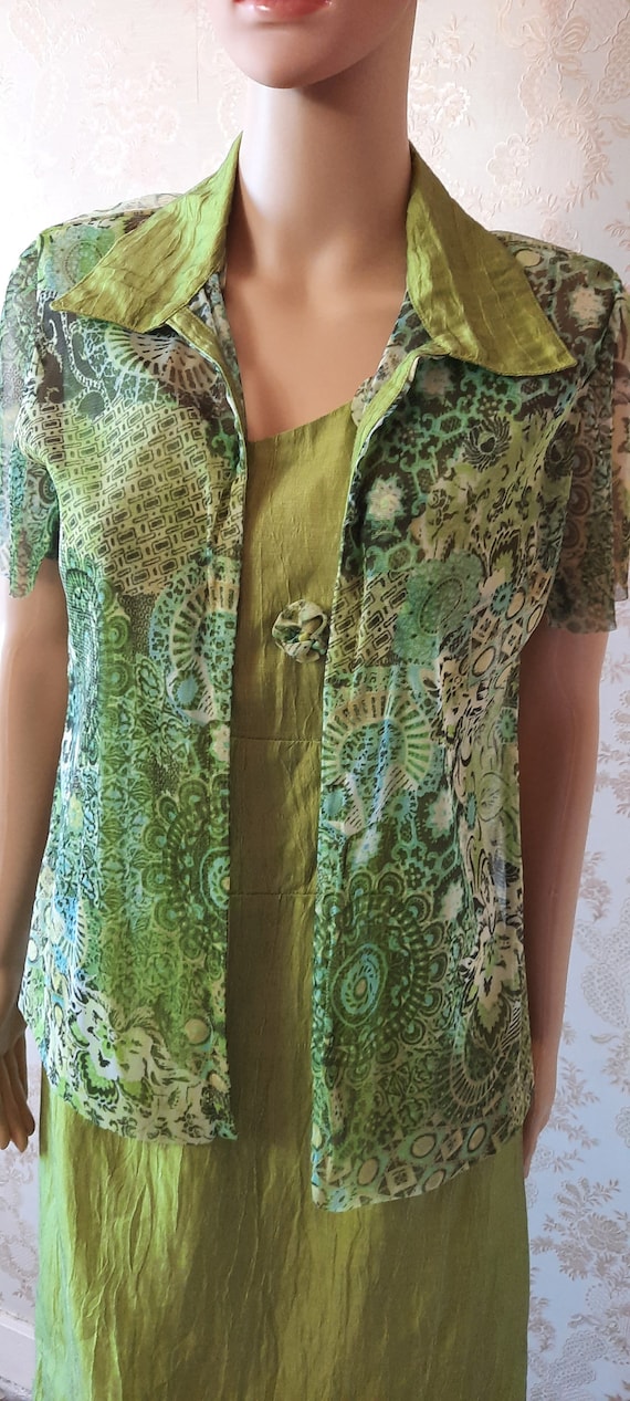green print mini dress Oddi Tropical Print Mini Dress in Green White Combo FINAL SALE 3XL main image 1