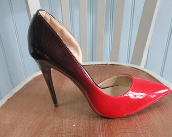 Red and black ombre heels sales