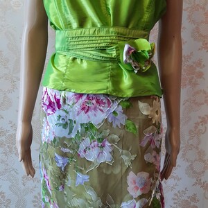 Vintage  silk skirt and top with cumberband   silk suit\silk skirt\vintage silk suit\wedding\formal