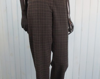 Vintage check trousers  vintage pants\trousers\checked trousers\wool pants\retro trousers\plaid trousers