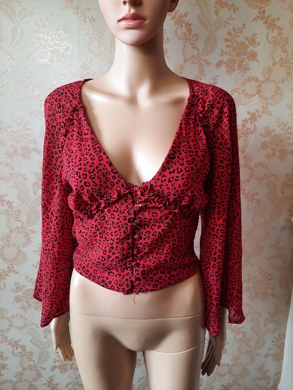 Next red clearance leopard print top