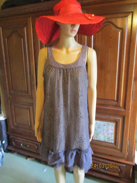 Chocolate brown and lace smock dress; vintage\vintage dress\lace dress\party dress\evening dress\sleeveless dress\brown dress Chocolate brown and lace smock dress; vintage\vintage dress\lace dress\party dress\evening dress\sleeveless dress\brown dress