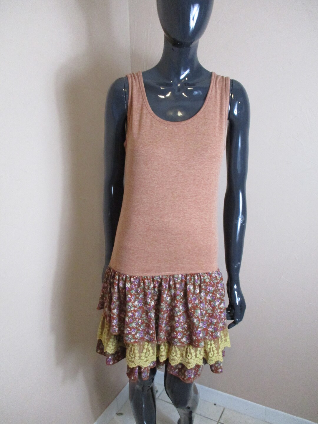 Vintsage Molly Bracken Dress Vintage Dress\molly Bracken Dress\boho  Dress\knitwar\brown Dress\rara Dress\retro Dress\80's Australia