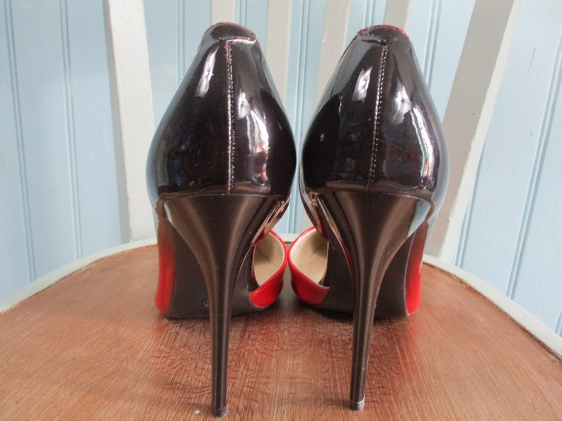 Fabulous Red to Black Ombre Heeled Court Shoes. Vintage - Etsy