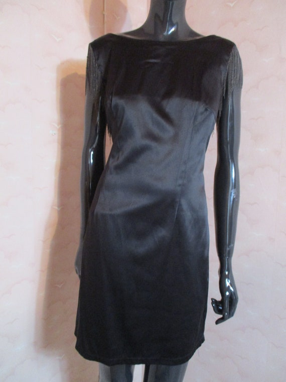 Retro satin cocktail dress. vintage\party dress\retro dress\satin dress\goth dress\black dress Retro satin cocktail dress. vintage\party dress\retro dress\satin dress\goth dress\black dress