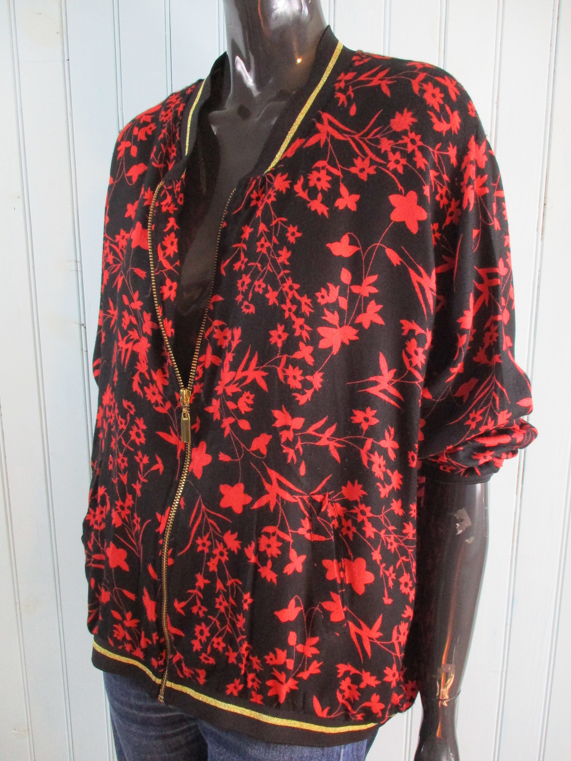 ジャケット・アウター 80s90s vintage floral fur bomber jacket s-l400.jpg