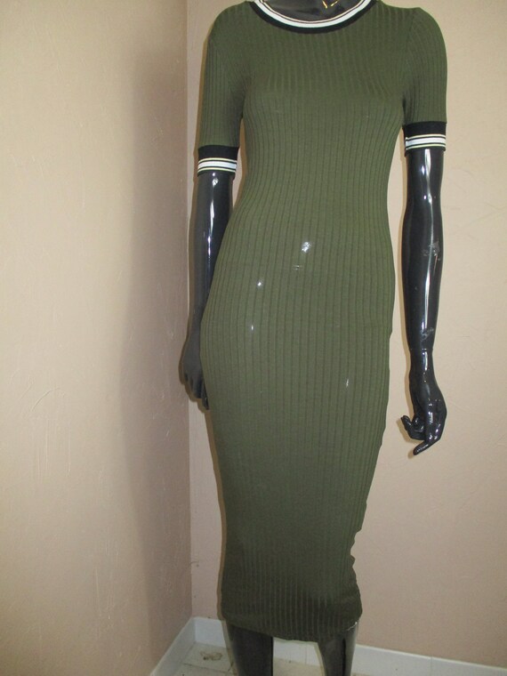 Women's Vintage Olive Green Tube Dress. Vintage Tube Dress\tube Dress\body  Con Dress\green Bodycon Dress\ - Etsy