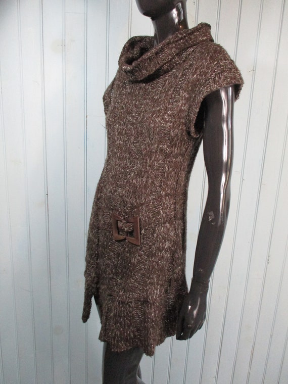 Vintage Knitted Mini Dress.. Vintage Sweater Dress\sweater Dress\roll Neck  Dress\winter Dress\vintage Knitwear - Etsy