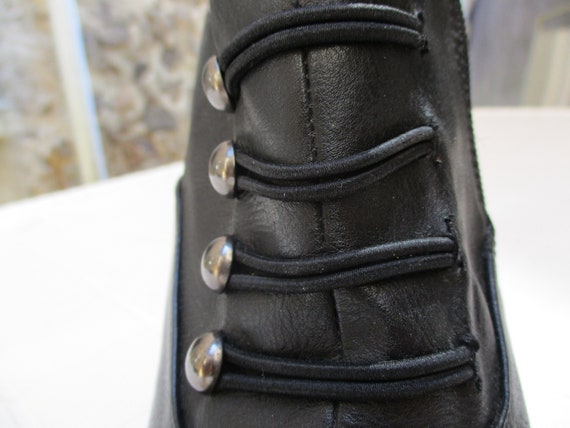 Women's vintage black leather she boots size 40 e… - image 7