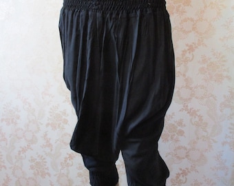 Black cotton harem pants.   vintage\harem pants\boho\harem pants\retro trousers\yoga pants