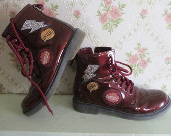 Vintage botki Zara rozmiar 5 UK. vintage buty\buty Zara\botki\bordowe buty\buty boho rozmiar 5