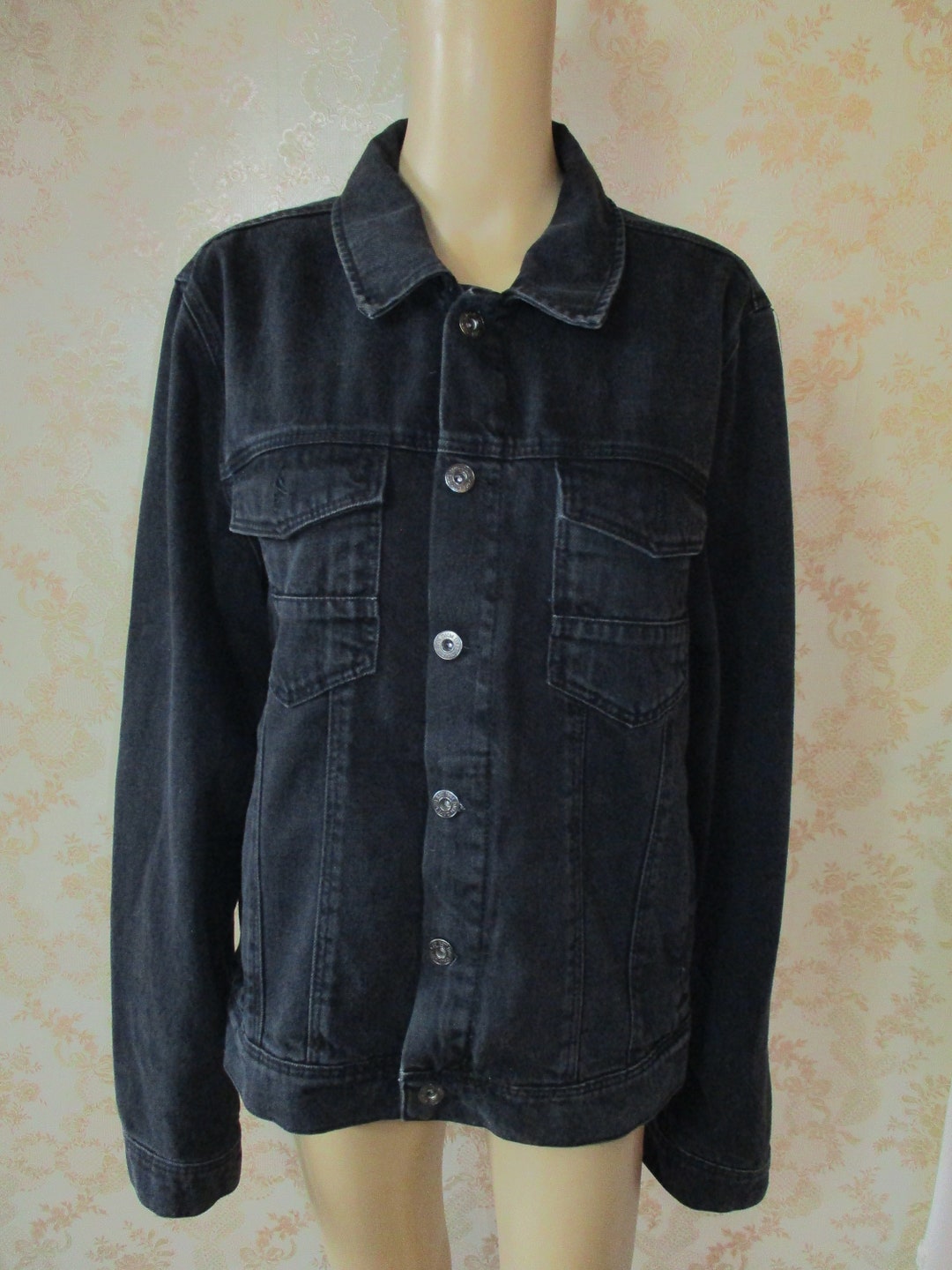 Vintage Black Denim Jacket . Vintage Jacketblack Jacketdenim Jacketmans