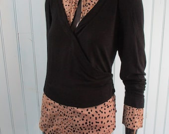 Cárdigan vintage con estilo retro. Cárdigan vintage\cárdigan\estampado animal\cárdigan negro\jersey boho\cárdigan retro