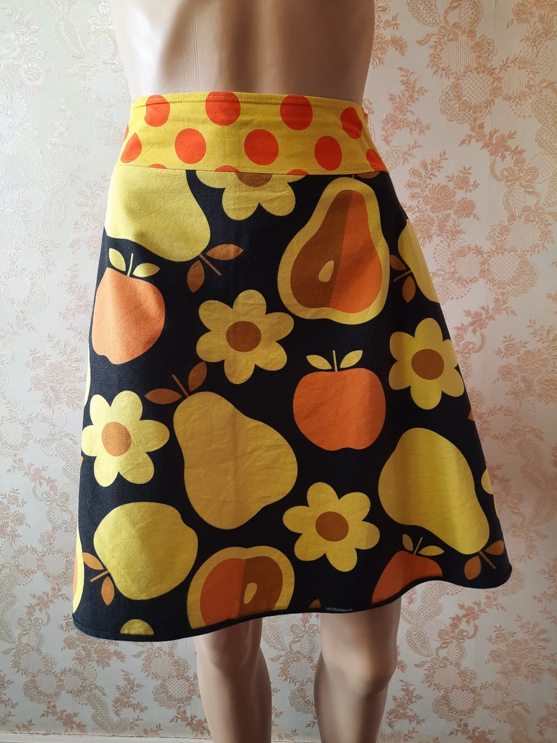 Vintage A Line Skirt in Bright Colours, . Vintage Skirt60's Skirtretro Skirtyellow Skirt Flowery ...