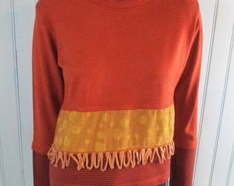 Suéter vintage naranja quemado, suéter vintage, jersey vintage, suéter naranja, prendas de punto, ropa de invierno, jersey retro
