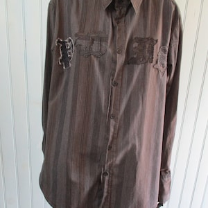 Herren Vintage Karohemd in Kastanienbraun und Weiß.  Vintage Hemd-Herrenhemd-Karo-Hemd-Herren-T-Shirt-Herren-Abendkleidung
