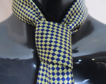 Pure silk tie by Charles in Jermyn St.  vintage tie\silk tie\checked  tie\formal tie\neck tie\mens tie\wedding tie