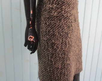 Vintage tweed pencil skirt   vintage skirt\pencil skirt\tweed skirt\plaid skirt\brown skirt\wool skirt\smart skirt