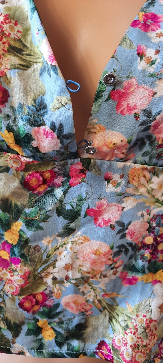 Vintage floral Zara blouse .  Cropped blouse in l… - image 10