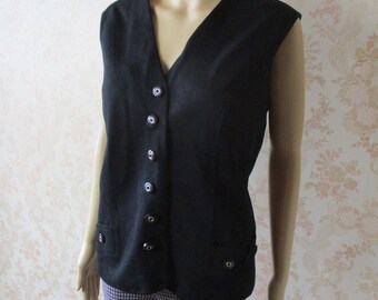 Vintage black  waistcoat \ vest.  vintage waistcoat\vintage vest\black vest\black waistcoat\