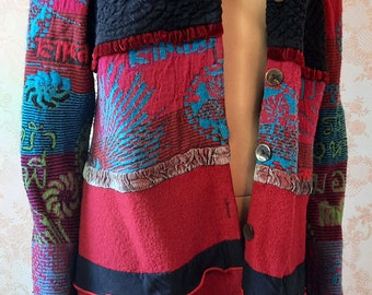 Vintage  multicoloured jacket. vintage jacket\vintage coat\boho jacket\boho coat\coloured jacket\wool coat