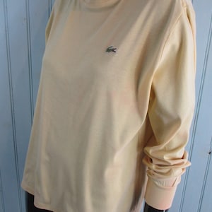 Vintage Lacoste roll neck T-shirt..  vintage t shirt\Lacoste t shirt\Lacoste jumper\yellow crew neck\retro top