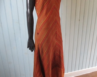 robe en lin vintage. . robe vintage\robe d'été\robe en lin\robe longue\robe orange\robe soleil vintage