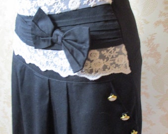 Vintage maxi skirt .   vintage skirt\black skirt\maxi skirt\lace skirt\midi skirt\plus size skirt\retro skirt