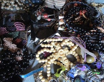 Mystery grab bag of costume jewelry rings\bracelets\necklaces\earings all wearable.