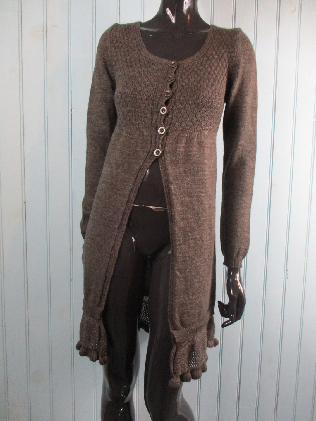 Vintage Chocolate Brown Cardigan Size 14 UK. Vintage Cardiganbrown