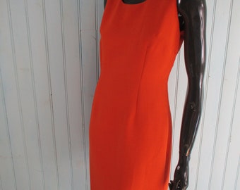 Vintage dark orange shift dress, sixties style.  retro\shift dress\wedding\office wear\sixties style