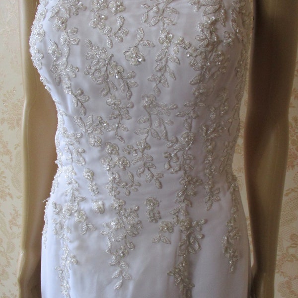 Robe de mariée bustier perlée. robe vintage\robe de mariée\robe de mariée vintage\robe de mariée désossée\robe de mariée blanche