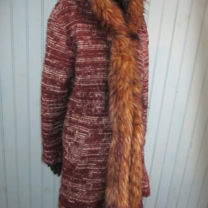 Vintage Italian wool coat with hood.  vintage coat\Italian coat\fur coat\fur jacket\boho coat\winter coat
