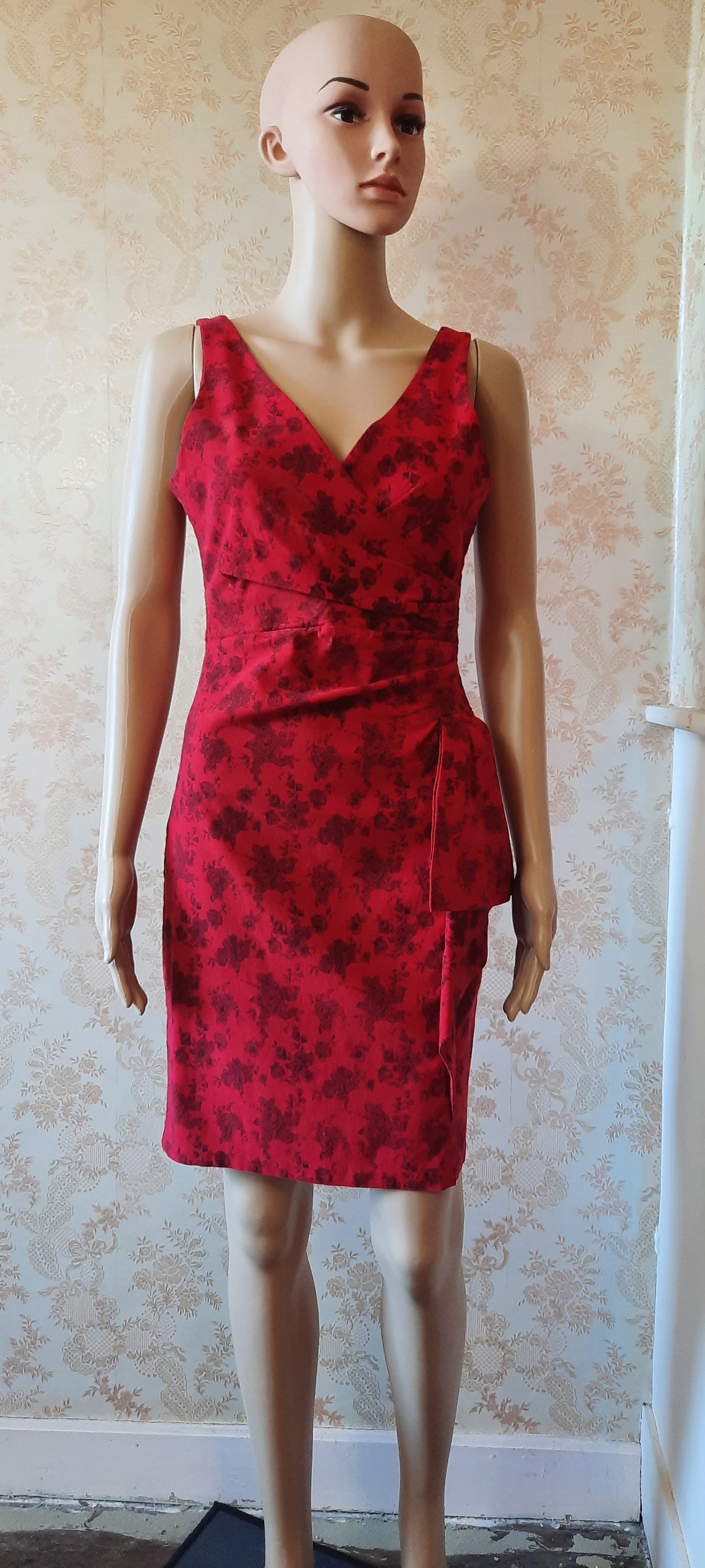 strapless open back dress Black Floral Print Mini Dress main image 0