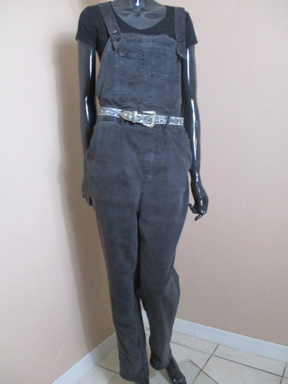 vintage grey denim dungarees.