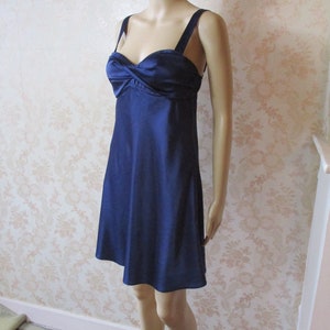 Vintage satin  slip dress in indigo .  vintage slip dress\slip dress\lingerie\nightwear\night dress\evening dress\cocktail dress