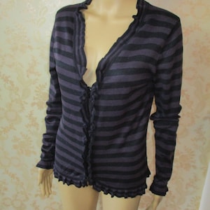 Striped zip up cardigan   vintage cardigan\striped cardigan\purple cardigan\boho cardigan\jacket\knitwear