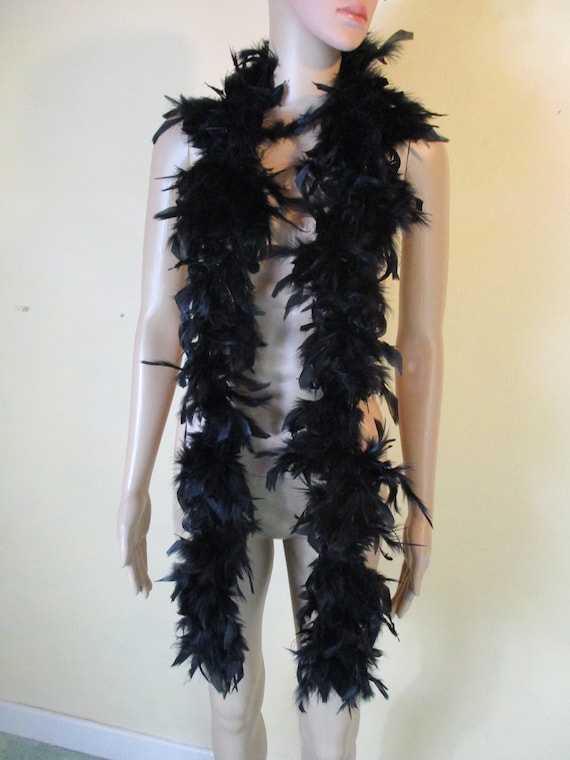 Black ostrich feather boa.   boa\ostrich feather … - image 1
