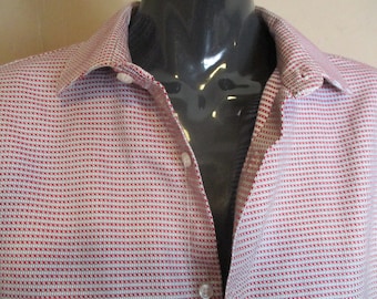 Camicia vintage da uomo di Brice. Quadretti rossi piccoli, taglia 42". Camicia vintage\camicia brice\camicia formale\camicia da uomo\camicia elegante