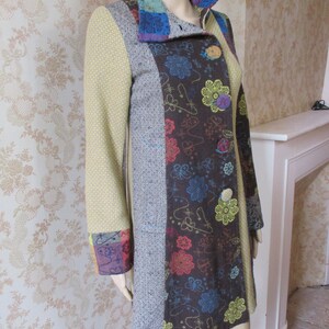 Vintage Flower Print Woolen Coat Set-Up