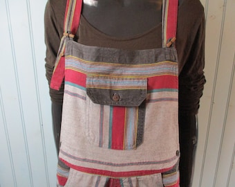 Vintage striped dungarees   dungarees\vintage dungarees\playsuit\trousers\jumpsuit\boho dungarees