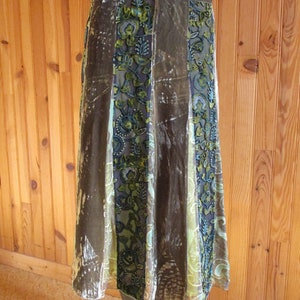 Vintage velvet skirt,  .  vintage skirt\velvet skirt\green skirt\boho skirt\evening skirt