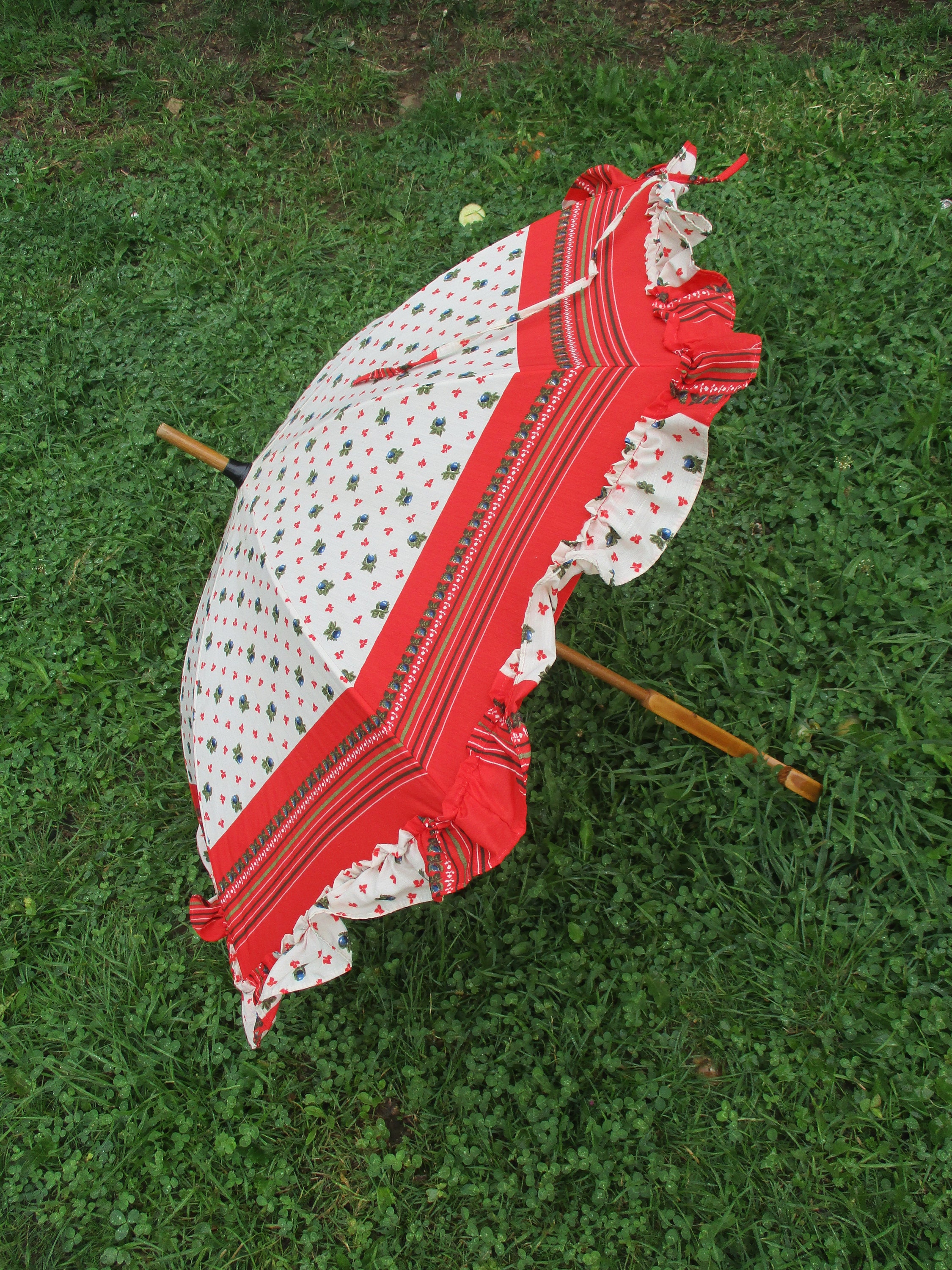 Retro Sonnenschirm. Hat einen schönen Holzgriff und Spitze | Etsy