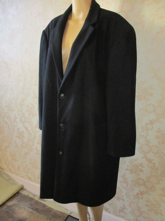 Mens Black Overcoat Size 52